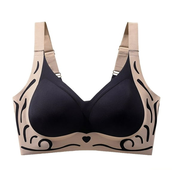 ASDFVBKG Caralush Bra for Women Lushfitting Powerful Push-up Seamless Bra Support Bras for Older Women Lift No Underwire Comfortable Wireless Bras Black XL
