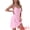 Pink, variant on DARING DIVA Women's Racerback Adjustable Spaghetti Strap Satin Nightgown XS Black
