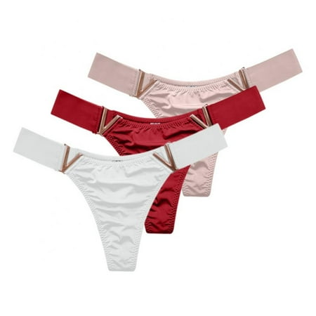 

Women Sexy V-Shaped Hip Lifting Low Waist Briefs Breathable Bikini Underpants Sports Thongs Panties(3-Packs)