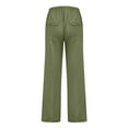thumbnail image 4 of EKOUSN Womens Fashion Cargo Pants Women Casual Cotton Hemp Drawstring Solid Color Beach Trousers Plus Size Womens Pants Army Green 5X, 4 of 4