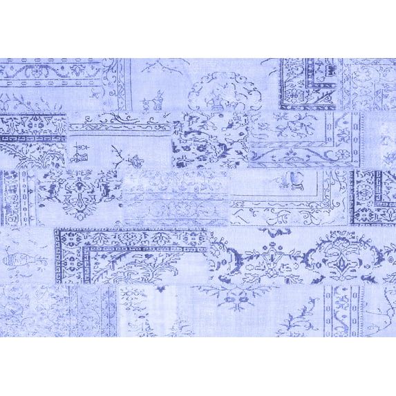 Ahgly Company Indoor Rectangle Abstract Blue Contemporary Area Rugs, 5' x 7'