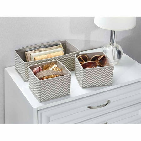 Interdesign Chevron Fabric Closet Dresser Drawer Storage Organizer