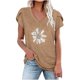 thumbnail image 1 of Blusa informal OAVQHLG3B Store con estampado de manga corta y Cuello en V de verano para mujer, 1 of 4