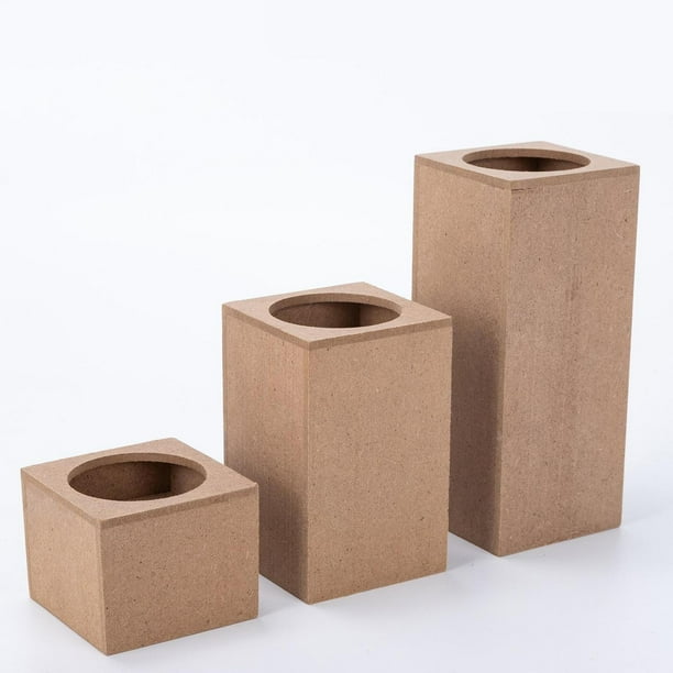 3Pcs conjunto de titur de de lámpara del té, para decoración Valentín de de Navidad hogar Agujero circur perfecl Candelero de madera