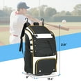 thumbnail image 2 of Rolling Baseball Bag with Wheels, Large Capacity Softball Bag Holds 4 Bats for Boys and Girls, Youth Equipment Bag with Rain Cover and Shoe Compartment, 2 of 10