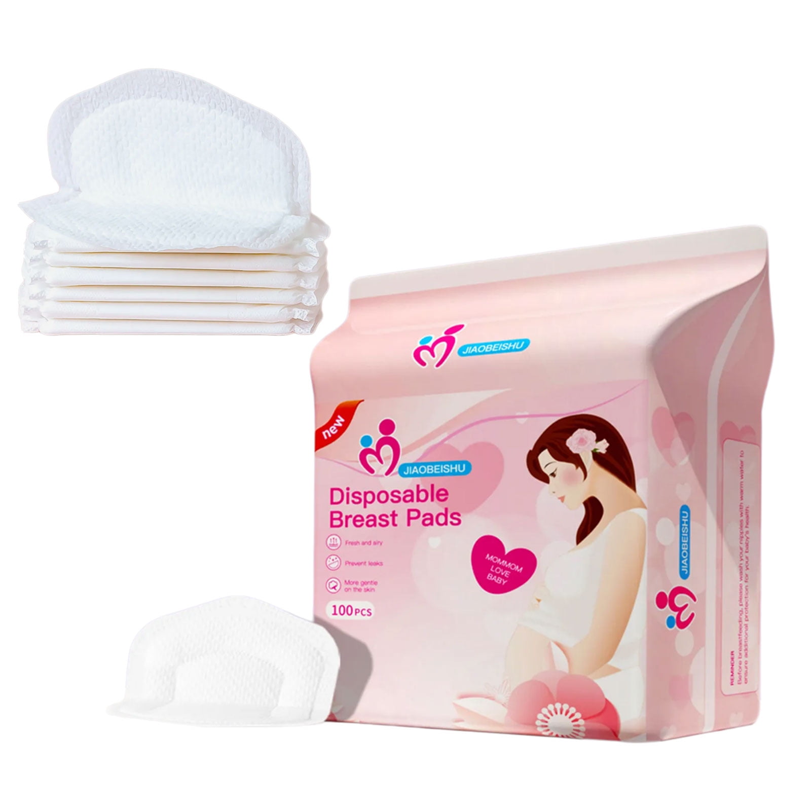 100pcs Soft & Breathable Nursing Breast Pad Single Time Use Leakproof Lactation Liners for Postpartum Mother