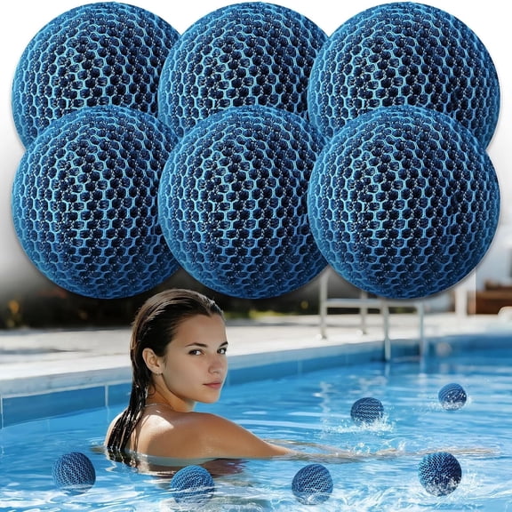 MORAVE 6 Pack Spa & Pool Scum Eliminating Balls, Hot Tub Scum Absorber, Hot Tub Scum Balls, Oil Absorbing Sponge for Hot Tub Skimmer, Scum Sponge for Spa Hot Tub, Hot Tub Accessories