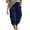 Navy 07, variant on Karymi Linen Pants Women Cargo Capri Pants, Elastic Drawstring Waist Multi Side Pockets Jogger Cropped 3/4 Length Casual Outdoor Hiking Trousers