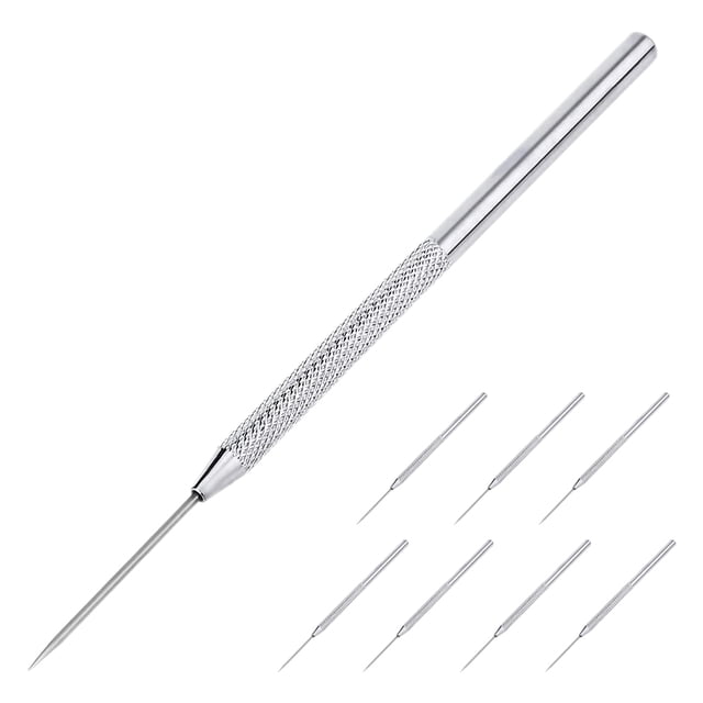 SHISUYAN 8 Sets Clay Detail Tools for Clay Carving Silver Decorating Frosted Biscuits Impression