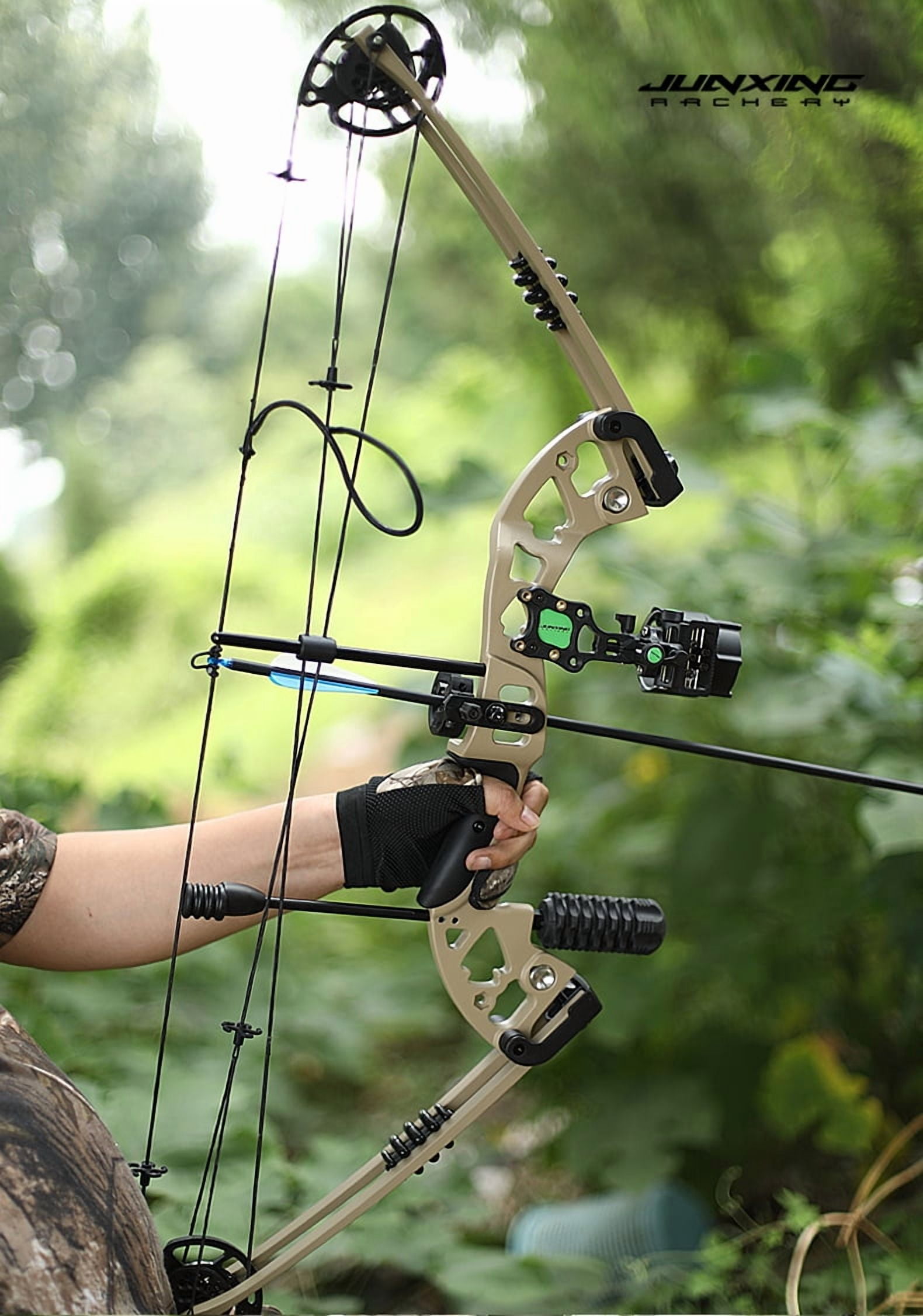 JUNXING Battleship Compound Bow and Arrows Hunting Bow 30-55 lbs