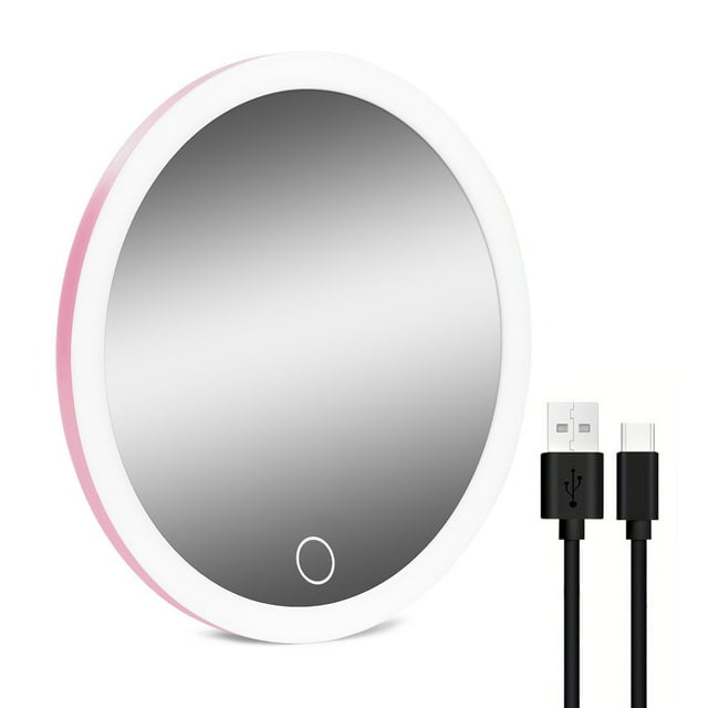 Visland 20X Magnifying Mirror with 3-Color LED Light Suction Cup Dimmable USB Rechargeable Portable Travel Handheld Men Women Makeup Vanity Mirror