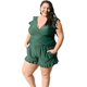 thumbnail image 1 of Traje de baño con sujetador integrado y mallas para mujer, traje de baño fruncido de una pieza de cobertura total, traje de baño con sujetador integrado, 1 of 3