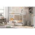 thumbnail image 6 of Twin over Twin Bunk Bed Frame with Storage Drawers – Space-Saving Loft Bed Frame for Bedroom,White, 6 of 12