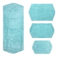 thumbnail image 6 of Home Weavers Waterford Collection 100% Cotton Non-Slip Bathroom Rug Set Machine Washable Bathroom Rug, Bath Rug, Bathroom Rug, Runner, Turquoise Color 4 Piece Bath Rug set, 6 of 8