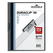 Durable Vinyl DuraClip Report Cover, Letter, Holds 30 Pages, Clear/Graphite, 25/Box -DBL220357