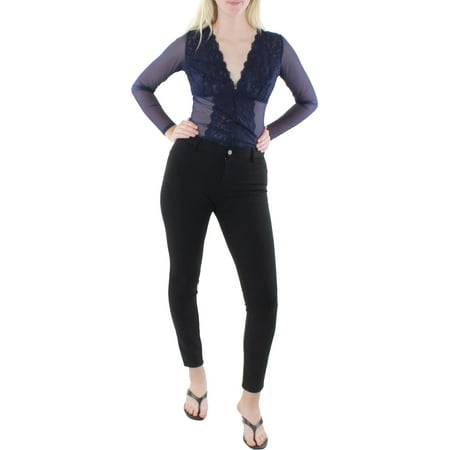 INC Womens V Neck Sheer Bodysuit