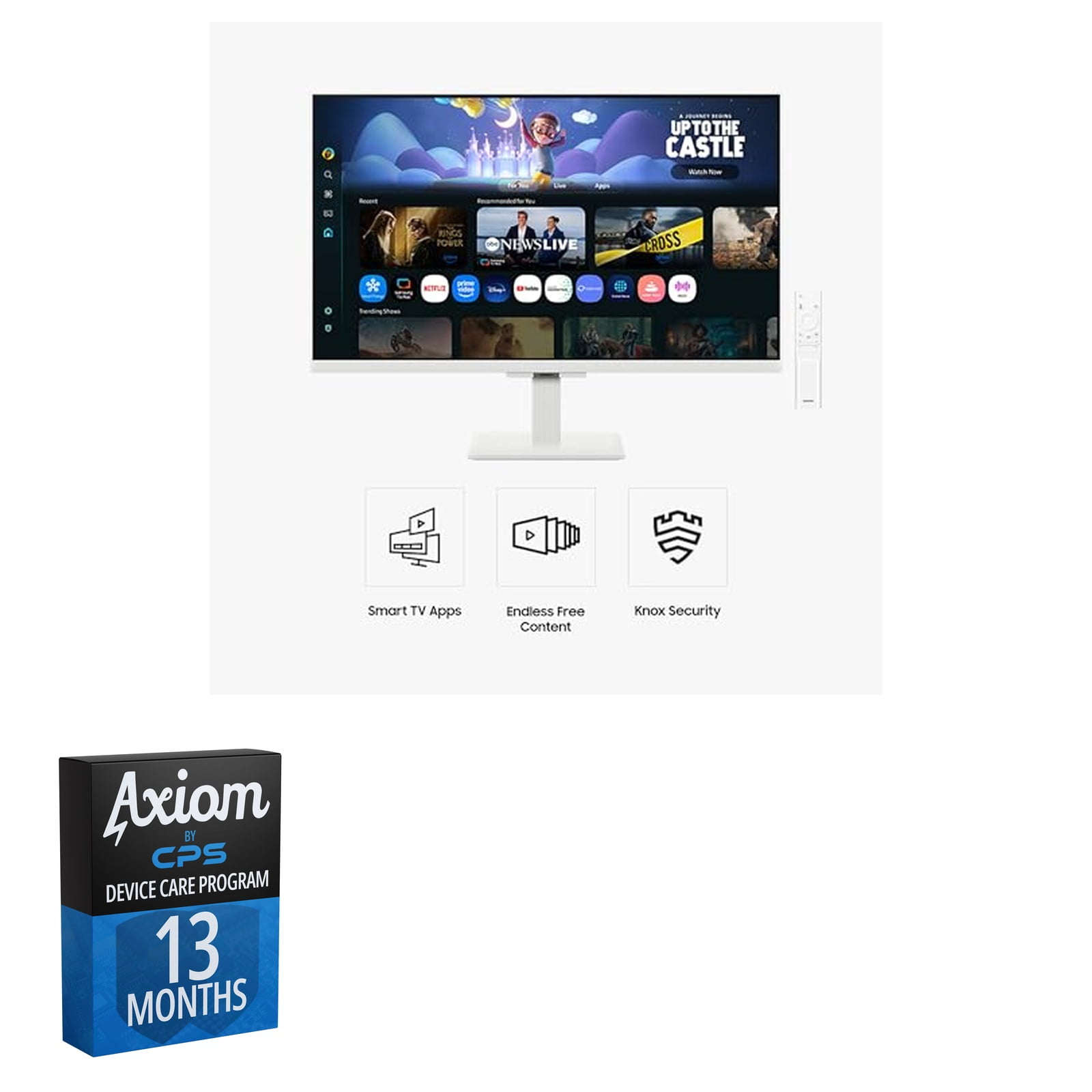 Samsung 27-Inch M5 (M50F) FHD Smart Monitor White + 13-Month Axiom Care