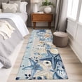 thumbnail image 4 of Runner Rug 2'x6', Blue Starfish Coastal Washable Non-Slip Hallway Runner Rugs, Eucalyptus Summer Nautical Shell Vintage Bedside Rugs Floor Mats Carpet Runners for Kitchen Bathroom Laundry Room, 4 of 8
