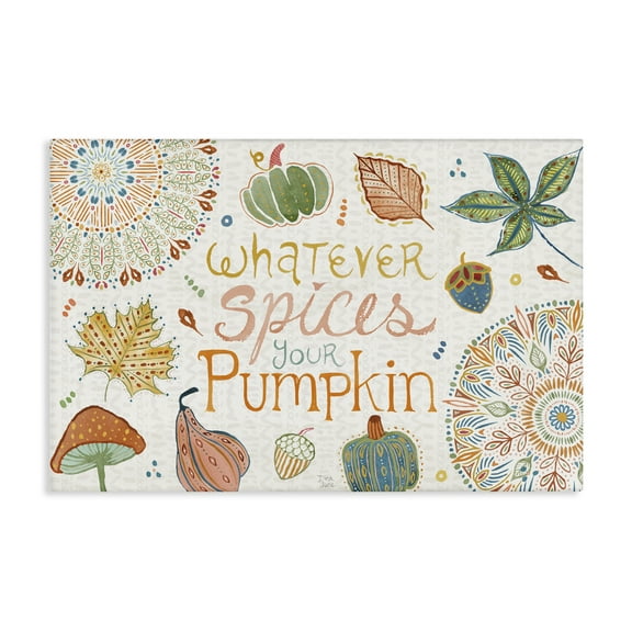 Stupell Industries Whatever Spices Your Pumpkin Holiday Painting Gallery Wrapped Canvas Art Prints Wall Art, 24 x 16