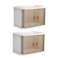 thumbnail image 1 of Caja de almacenamiento de escritorio perfecl Organizador de escritorio plegable apilable 2 piezas, 1 of 8