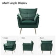 thumbnail image 5 of Accent Chair Set of 2 Tufted Cushion Padded Contemporary Classic Velvet Armchair Home Living Room Green, 5 of 8