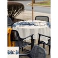 thumbnail image 4 of Outdoor Tablecloth with Umbrella Hole and Zipper, Fall Blue Pumpkins Square Table Cloth 54x54 Inch Waterproof Tablecloth, Thanksgiving Autumn Leaf on Linen Picnic Table Cover for Patio Camping, 4 of 7
