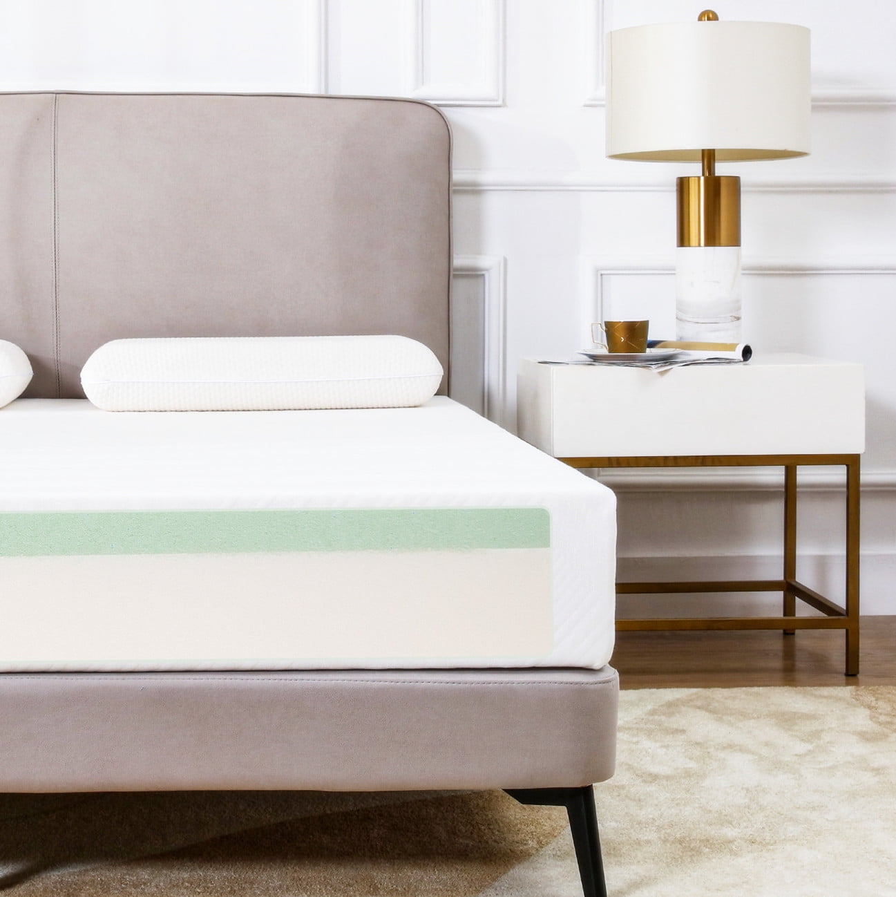 California King Size Mattress, 10" Memory Foam Mattress with Bamboo Infused Knit Cover, Bed in a Box
