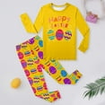thumbnail image 2 of TOOYOU Girls Summer Outfit Sets Toddler Long Sleeve Cartoon Prints Tops T Shirt Pants Outfits Girls Matching Outfits Size 6-7 Years Yellow, 2 of 5