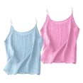 thumbnail image 2 of Tweang Tank Top for Women Gauze Tops for Women Sleeveless Crew Neck Loose Shirt Work Blouses Loose Tunic Blouses Loose Shirt Flowy Casual Basic Gauze Camisoles Halter Solid Color Elegant Blue M, 2 of 4
