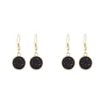 thumbnail image 2 of Qarigey 1 par de pendientes colgantes Drusy, colgante , accesorios de joyería multicolor, decoraciones para mujer, pendientes de aleación Negro 2Conjunto, 2 of 6
