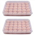 thumbnail image 2 of Contenedor de Huevos, Bandeja para Huevos Rellenos de Refrigerador con Tapa para 60 Huevos - Paquete de 4 Portátiles de Plástico Apilable para Nevera, 2 of 5