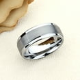 thumbnail image 2 of Free Engraving Personalized Custom Engraving Men's Women's Tungsten Wedding Band 9mm Flat Brushed Center Shiny Stepped Edge&nbsp;SZ: 6, 2 of 6