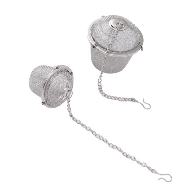 Mesh Tea Ball, 2pcs Stainless Steel Tea Strainer with Long Hook Chain for Tea Flavoring Herbal Spices Seasonings