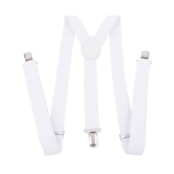 Fashion British Style Solid Color Suspenders for Men and Women - Classic Y-Back Clip On Braces, Adjustable Elastic Straps for Casual Wear – One Size