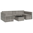 thumbnail image 5 of vidaXL 2 Piece Garden Lounge Set with Cushions Grey Poly Rattan, 5 of 5