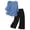 Blue, variant on Women's Embroidered Linen Top and Wide Leg Pants Set Casual Comfortable Two Piece Outfit for Daily Wear XL Size Light Violet