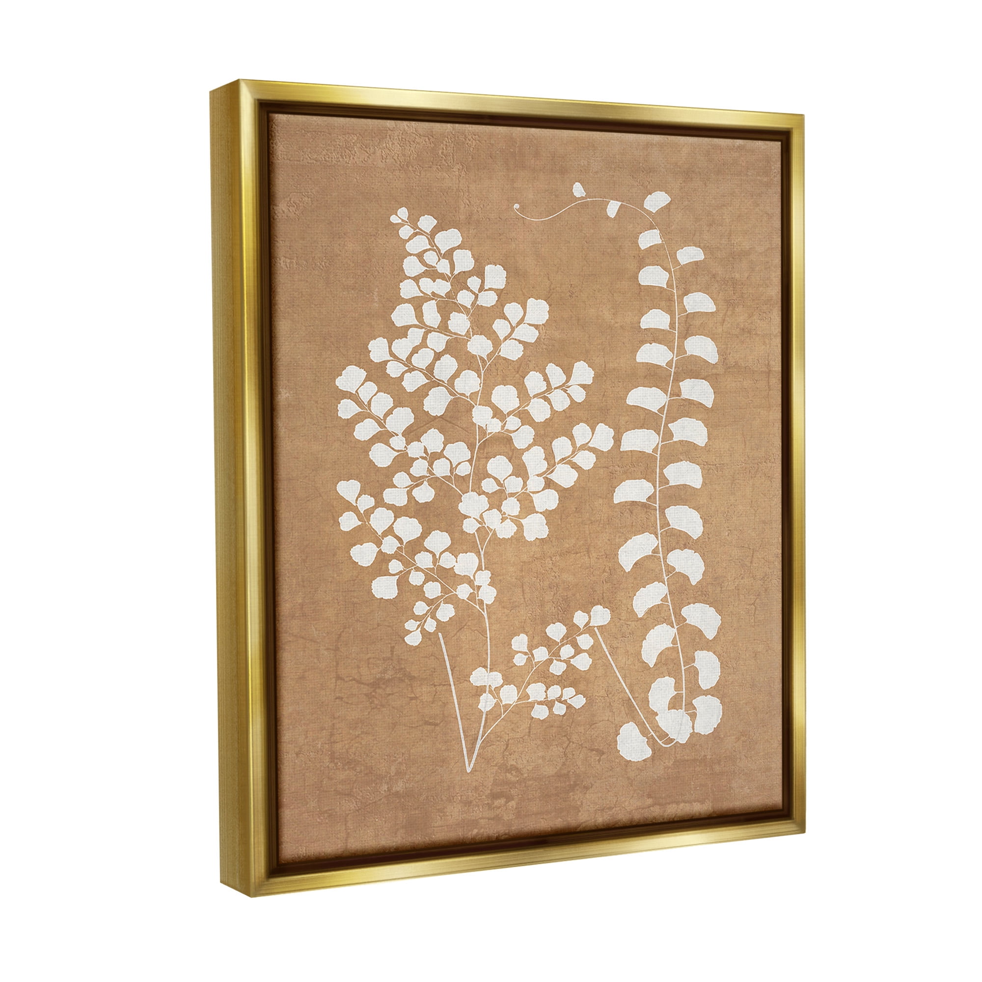 Stupell Industries Boho Garden Sprigs Botanical & Floral Painting Gold Floater Framed Canvas Art Print Wall Art, 25 x 31