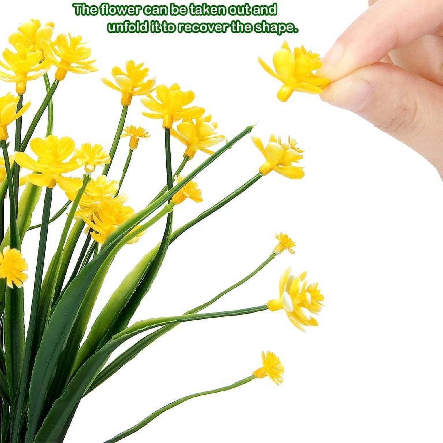MAMOWEAR Artificial Flowers Outdoor UV Resistant Fake Flowers, Faux Plastic Flowers for Decoration Home Kitchen Garden Wedding Party Décor