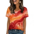 thumbnail image 2 of Otvok Womens Tie Dye Blouses Gradient Print Round Neck Tshirt Summer Casual Short Sleeve Tee Tops(Unisex), 2 of 6