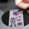 thumbnail image 4 of Outer Space Astronauts (20) Round Area Rugs for Bedroom Living Room, 5FT Soft Comfy Indoor Circle Carpets, Carpet Home Decor Floor Mat, 4 of 6