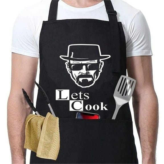 Adjustable BBQ Cooking Grilling Chef Apron for Men with 3 Pockets