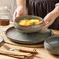 thumbnail image 6 of ALOFMO 12-Piece Sage Green Reactive Glaze Stoneware Dinnerware Set with Subtle Rim, Service for 4, Microwave & Dishwasher Safe, 6 of 9