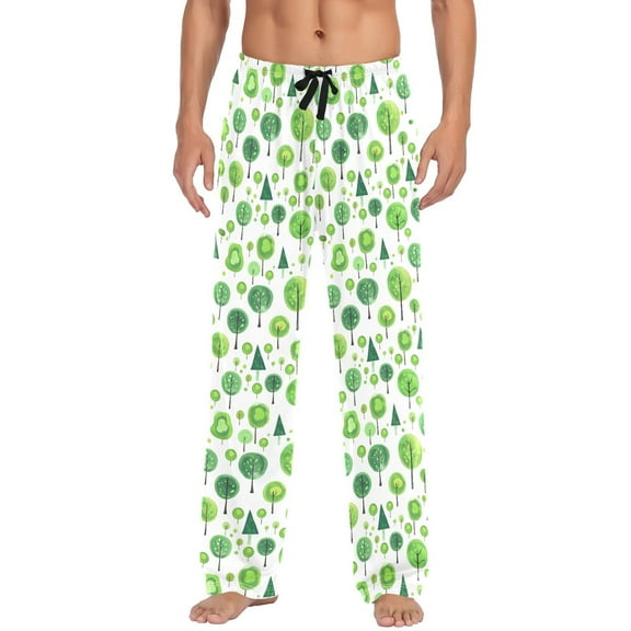 Men's Pajama Pants Abstract Cute Trees Cotton Long Sleepwear Lounge Pants L