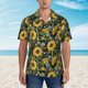 thumbnail image 2 of Fotbe Sunflowers Camisa Hawaiana para Hombre Unisex – Camisa Casual de Verano con Botones de Manga Corta de Algodón y Lino,XX-Large, 2 of 7