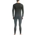 thumbnail image 3 of uublik Mens Pajama Set Fleece Base Layer Set Winter Base Layer Cold Weather Top Bottom, Dark Gray, 3 of 4