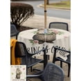 thumbnail image 5 of Outdoor Tablecloth with Umbrella Hole for Patio/Picnic/Party/Camping, Rustic Groundhog Waterproof Table Cloth Square Cover Washable, Spring Floral Butterfly Botanical (60"x 60"), 5 of 8