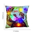 thumbnail image 3 of Funda de almohada navideña LED | Modos de luz intermitente y fija | Funda de almohada decorativa para sofá y cama | Decoración festiva para el hogar con diseños de Papá Noel y árbol, 3 of 6