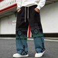 thumbnail image 2 of GrmtClth Pants for Men Bohemian Aztec Graphic Vintage Abstract Pattern High Waist Relaxed Fit Streetwear Lounge Slacks XL, 2 of 6