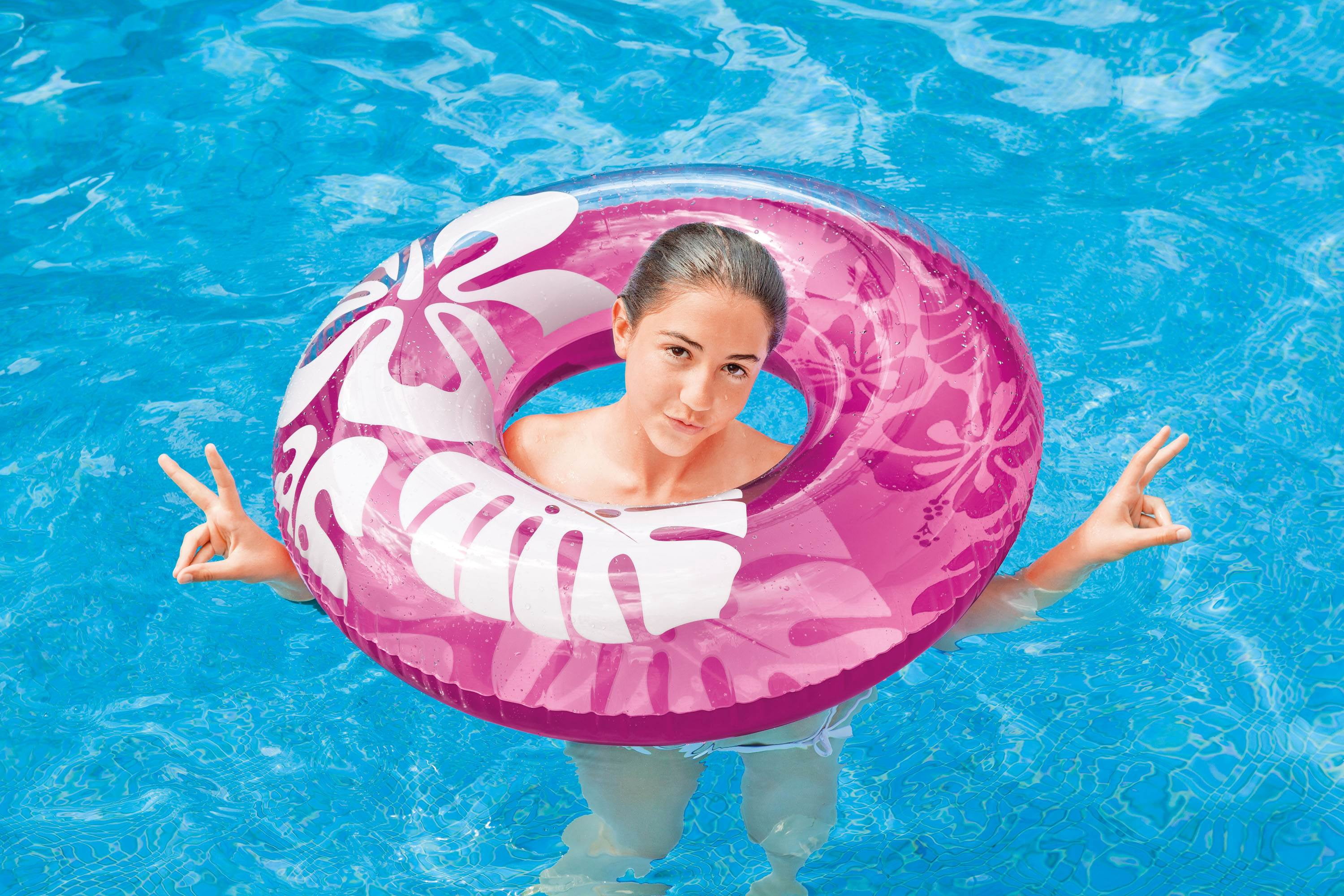 Intex Colorful Transparent Inflatable Swimming Pool Tube Raft (12 Pack) 59251EP