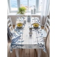 thumbnail image 3 of Blue Coastal Starfish Rectangle Tablecloth, Beach Nautical Shell Eucalyptus Wooden Waterproof & StainResistant Tablecloth, Washable Oil-proof Table Cover for Dining/Party/Wedding/Buffet 60x84 In, 3 of 9